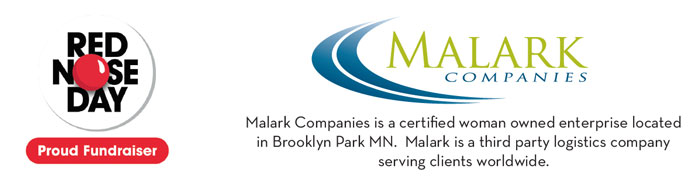 Malark Companies in Mpls MN teams up with Red Nose Day banner